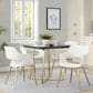 LumiSource Margarite Arm Chair with White Faux Leather Cushion in Gold (Set of 2), , large