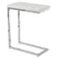 Crystal City Echo Chairside C Table in White Marble and Chrome, , large