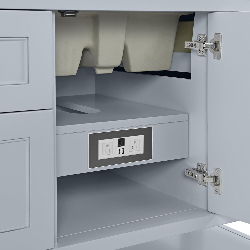 James Martin Vanities Breckenridge 48" Single Bathroom Vanity in Serenity Blue with 3 cm Eternal Jasmine Pearl Silestone Top, Rectangular Sink and FreePower Wireless Charger, , large