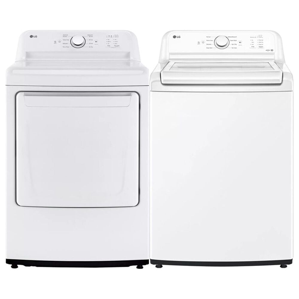 LG 4.3 Cu. Ft. Top Load Washer and 7.3 Cu. Ft. Gas Dryer Laundry Pair in White, , large