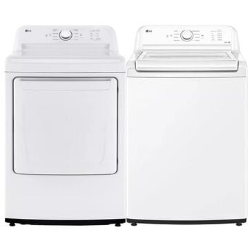 LG 4.3 Cu. Ft. Top Load Washer and 7.3 Cu. Ft. Gas Dryer Laundry Pair in White, , large