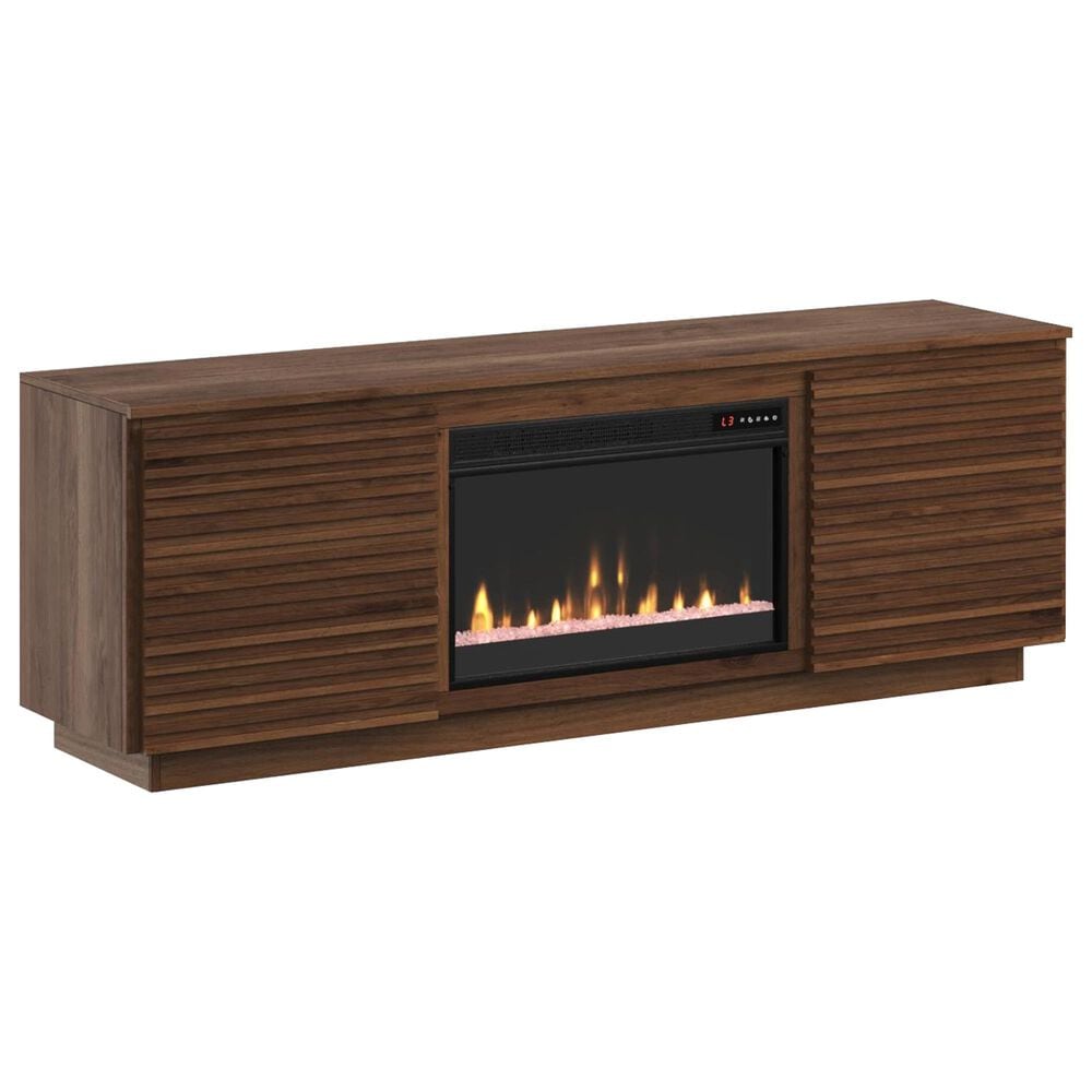 Legends Home Stardust 73" Fireplace Console with Fireplace Insert in Bourbon, , large