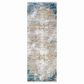 Surya Solar 3" x 8" Sky Blue, Dark Blue, Saffron, White, Gray and Charcoal Runner, , large