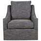 Century Willem Swivel Chair in Blue Menswear, , large