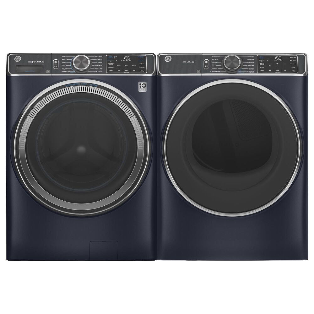 GE Appliances 5 Cu. Ft. Front Load Washer and 7.8 Cu. Ft. Gas Dryer Laundry Pair in Sapphire Blue, , large