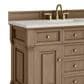James Martin Vanities Brookfield 48" Single Bathroom Vanity in Pecan with 3 cm Victorian Silver Quartz Top and Rectangular Sink, , large
