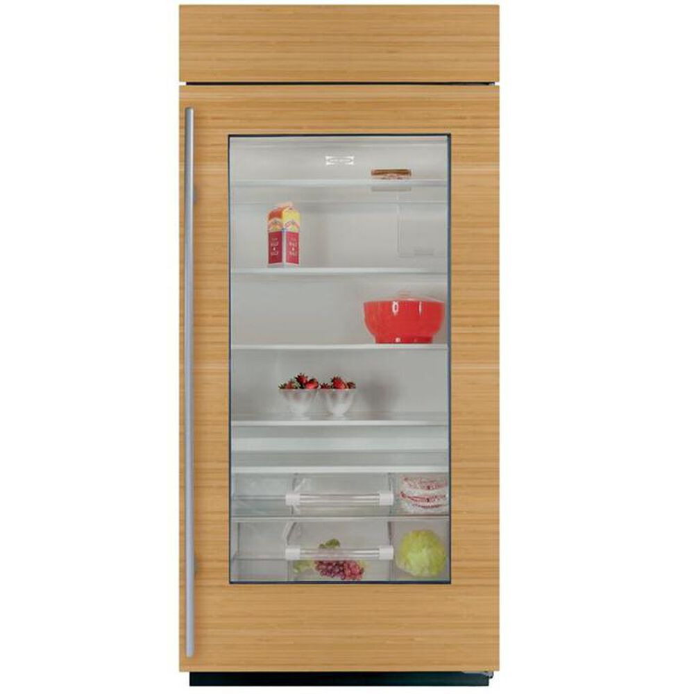 Sub Zero 36" Built In All Refrigerator With Glass Door (Overlay), , large