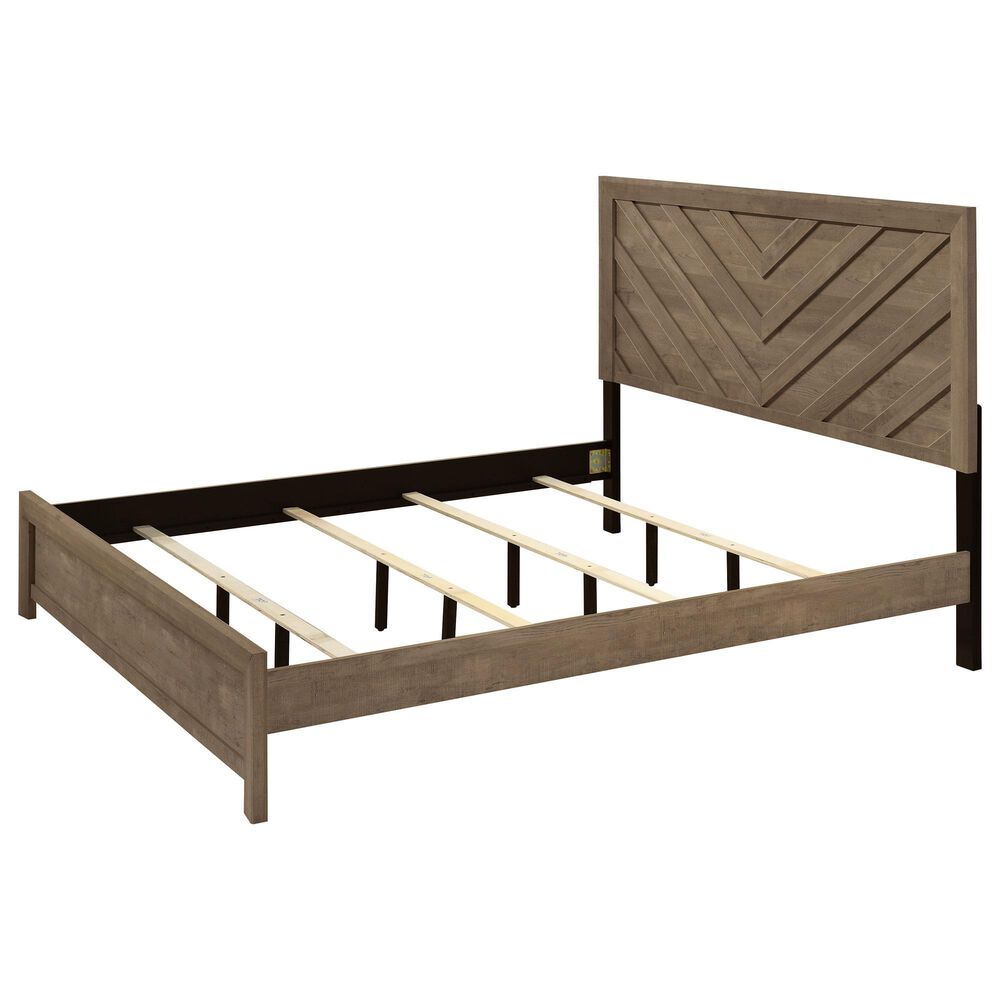 Crown Mark Valor 4-Piece King Bedroom Set in Light Brown, , large