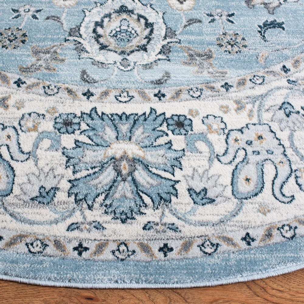 Safavieh Isabella ISA940M 6&#39;7&quot; Round Light Blue and Cream Area Rug, , large