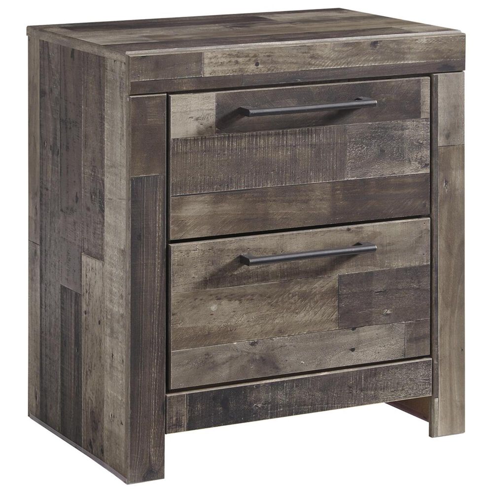 Signature Design by Ashley Derekson 2 Drawer Nightstand in Walnut and Gray, , large