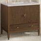 James Martin Vanities Myrrin 36" Vanity in Mid-Century Walnut with 3 cm Victorian Silver Quartz Top, , large