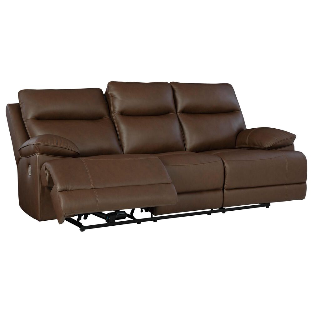 Ashley VonRyan Power Reclining Sofa with Adjustable Headrest in Tobacco, , large