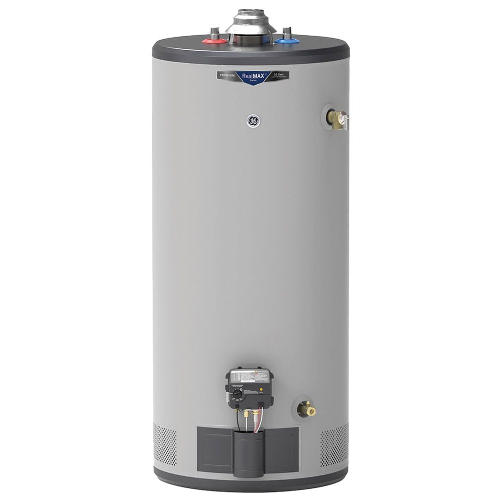 GE Appliances RealMAX Premium 40-Gallon Short Natural Gas Atmospheric Water Heater in Gray, , large