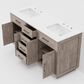 Lexora Home Abbey 60" Double Bathroom Vanity in Grey Oak with 2 cm White Cultured Marble Top and Rectangular Sinks, , large