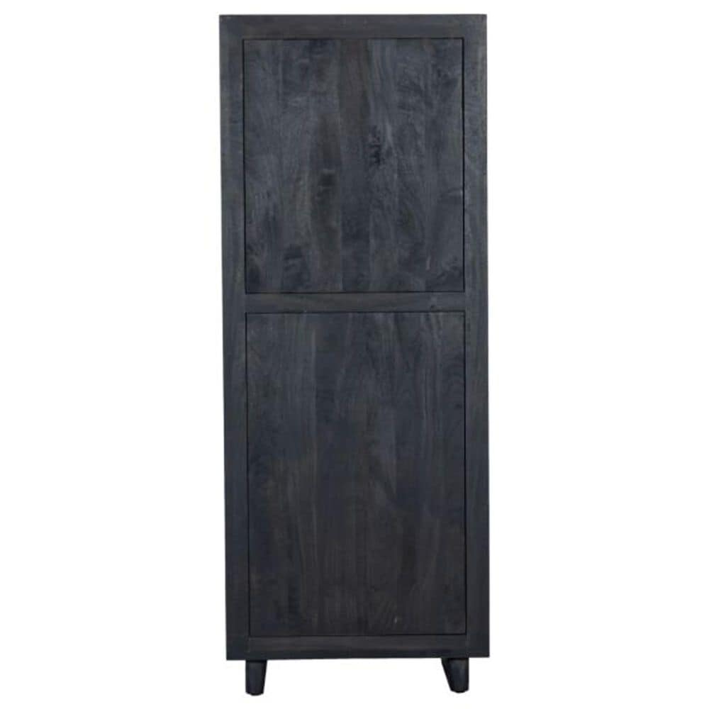Home Trends &amp; Design Santa Fe 72&quot; Bar Cabinet in Natural and Matte Black, , large