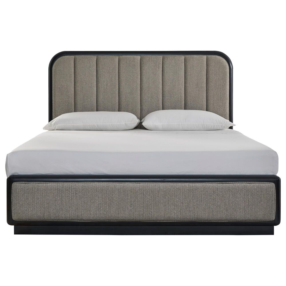 Millenium Rowanbeck King Upholstered Panel Bed in Black Finish, , large