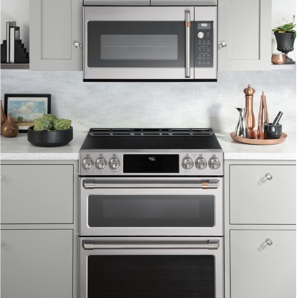 Cafe 2.1 Cu. Ft. Over The Range Microwave Oven in Stainless Steel with Brushed Stainless Handles, , large