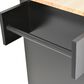 HOMLUX 53" Rolling Mobile Kitchen Island with Solid Wood Top and Locking Wheels in Black, , large
