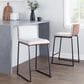 Lumisource Mason Mara Counter Stool with White Cushion in Black and Walnut (Set of 2), , large