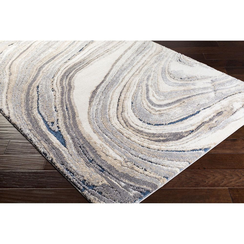 Surya Tuscany TUS-2315 6&#39;7&quot; x 9&#39;6&quot; Cream, Khaki, Gray, Charcoal and Blue Area Rug, , large