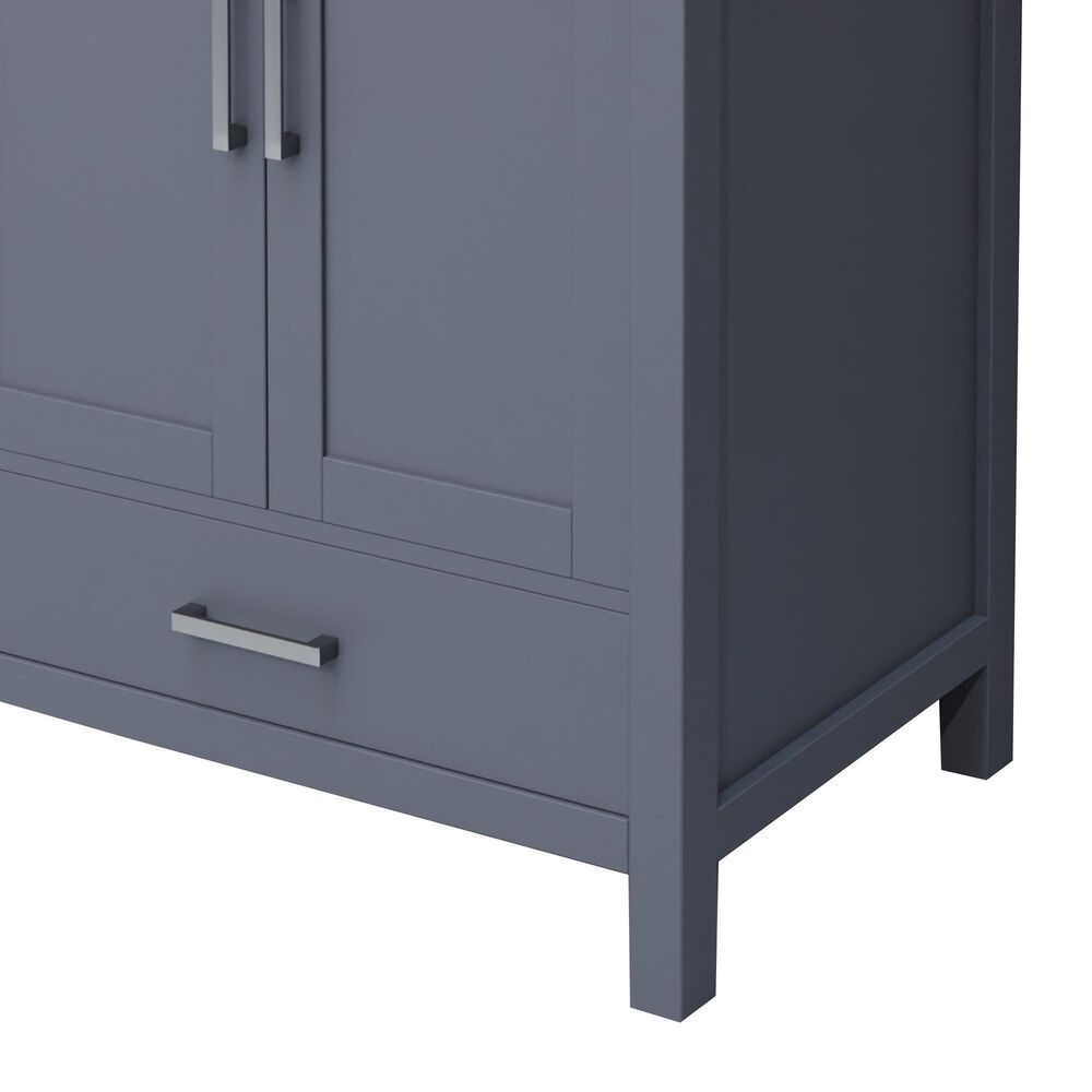 Lexora Home Jacques 30" Single Bathroom Vanity in Dark Grey with 2 cm White Quartz Top and Rectangular Sink, , large