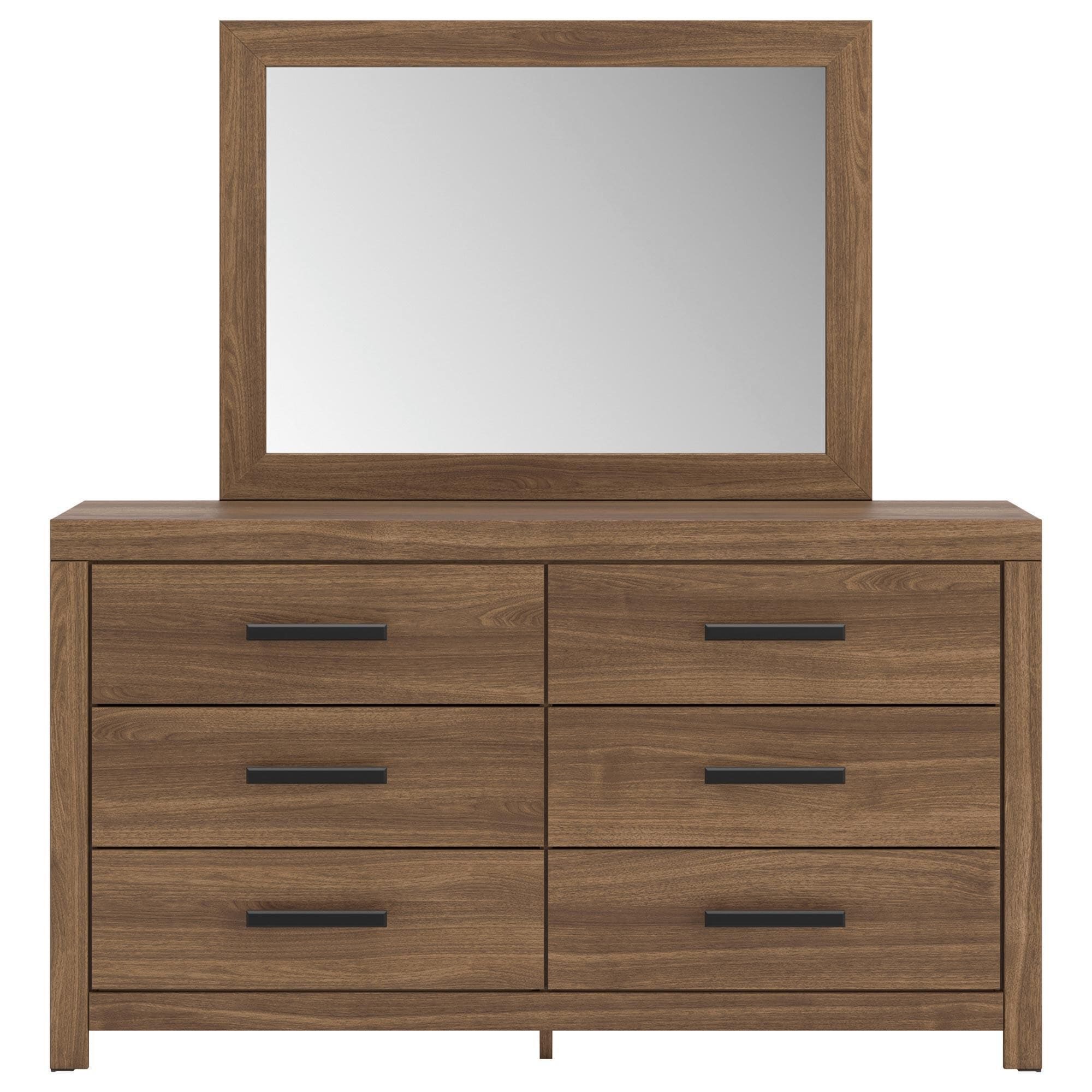 Ashley Broachmyn 6 Drawer Dresser and Mirror in Auburn