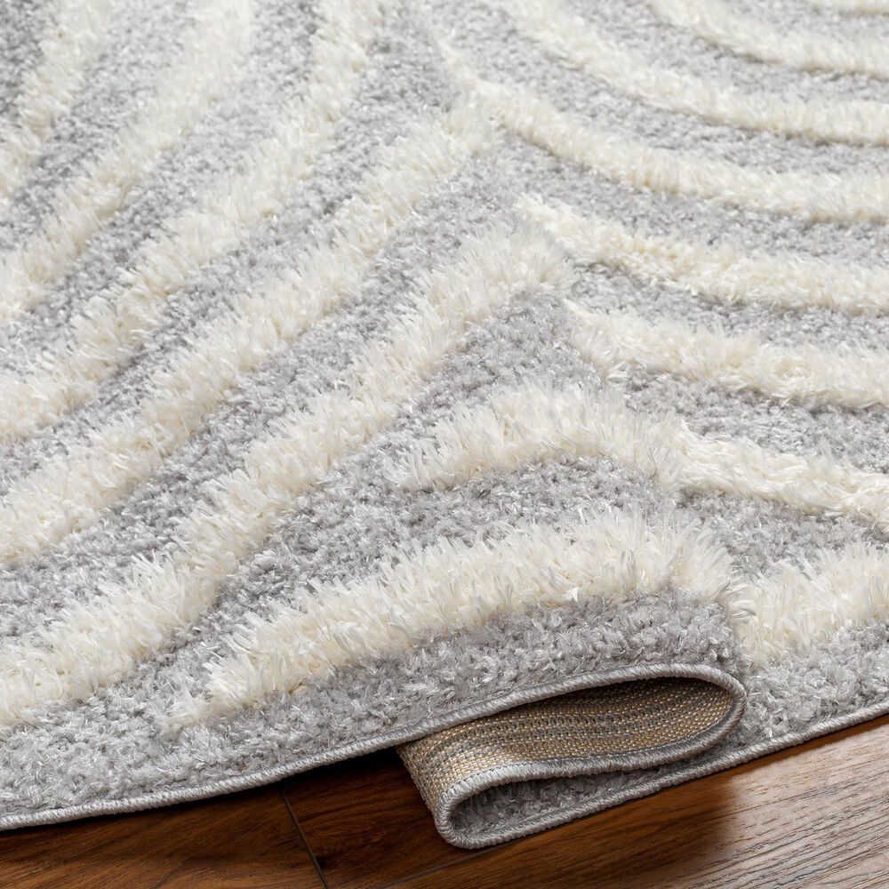 Surya Rodos RDO2330 5&#39;3&quot; x 7&#39; Light Slate, White Area Rug, , large