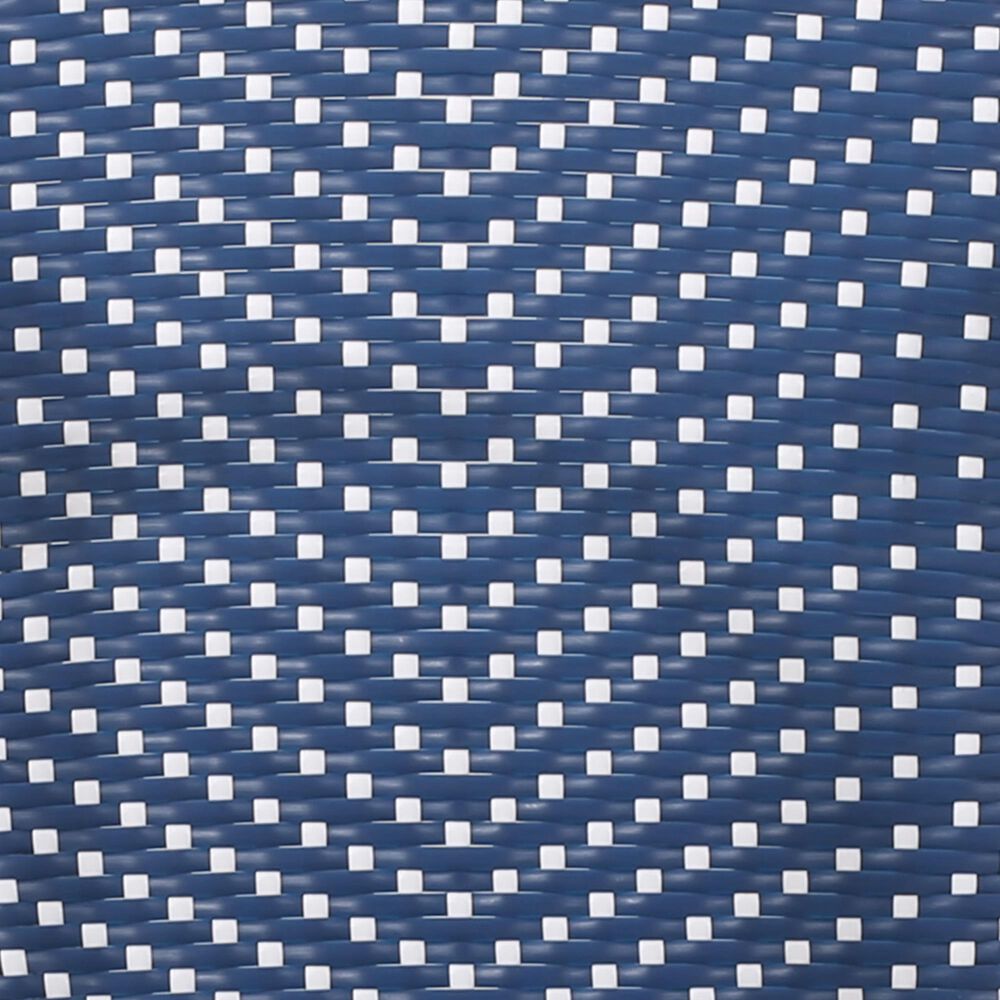 Hearth and Haven Outdoor Wicker Bar Stool with Footrest in Bamboo Print and Navy Blue (Set of 2), , large