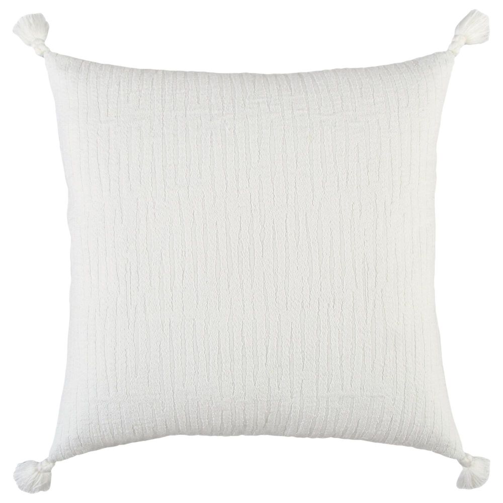 Rizzy Home DFPT19125WH002020 20" Down Filled Pillow in White, , large