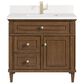 James Martin Vanities Lorelai 36" Single Vanity in Mid-Century Walnut with Single Hole 3 cm and White Zeus Quartz Top & Backsplash, , large