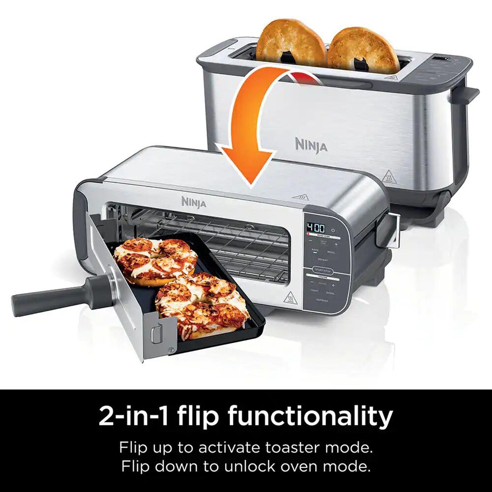 Ninja Ninja Foodi 2-In-1 Flip Toaster in Stainless Steel, , large