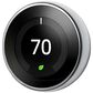 Google Nest Learning Thermostat - Smart Wi-Fi Thermostat - Stainless Steel, , large