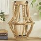 Maple and Jade Beaded Decorative Indoor/Outdoor Candle Lantern in Washed Beige, , large