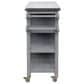 Hearth and Haven Outdoor Kitchen Island Cart with Stainless Steel Top and Lockable Wheels in Gray, , large