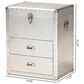 Baxton Studio Serge 2-Drawer Accent Storage Cabinet in Silver, , large