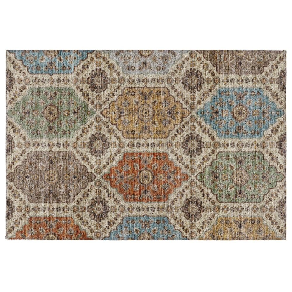 Dalyn Rug Company Silk Road Linen, Mocha, Copper, Gold and Sky 1"8" x 2"6" Area Rug, , large
