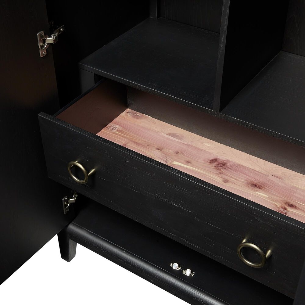 Bernards Furniture Elure Peppercorn Tall Armoire with Clothing Rod in Peppercorn Finish, , large