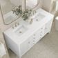 James Martin Vanities Myrrin 60" Double Vanity in Bright White with 3 cm White Zeus Quartz Top, , large