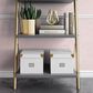 CosmoLiving by Cosmopolitan CosmoLiving Nova 4-Shelf Ladder Bookcase in Graphite Gray and Gold, , large