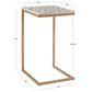 Linon Home Decor Priscille Accent C Table in Gold and Off-White, , large