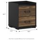 HOMLUX 2-Drawer Modern Nightstand in Columbia Walnut and Black, , large
