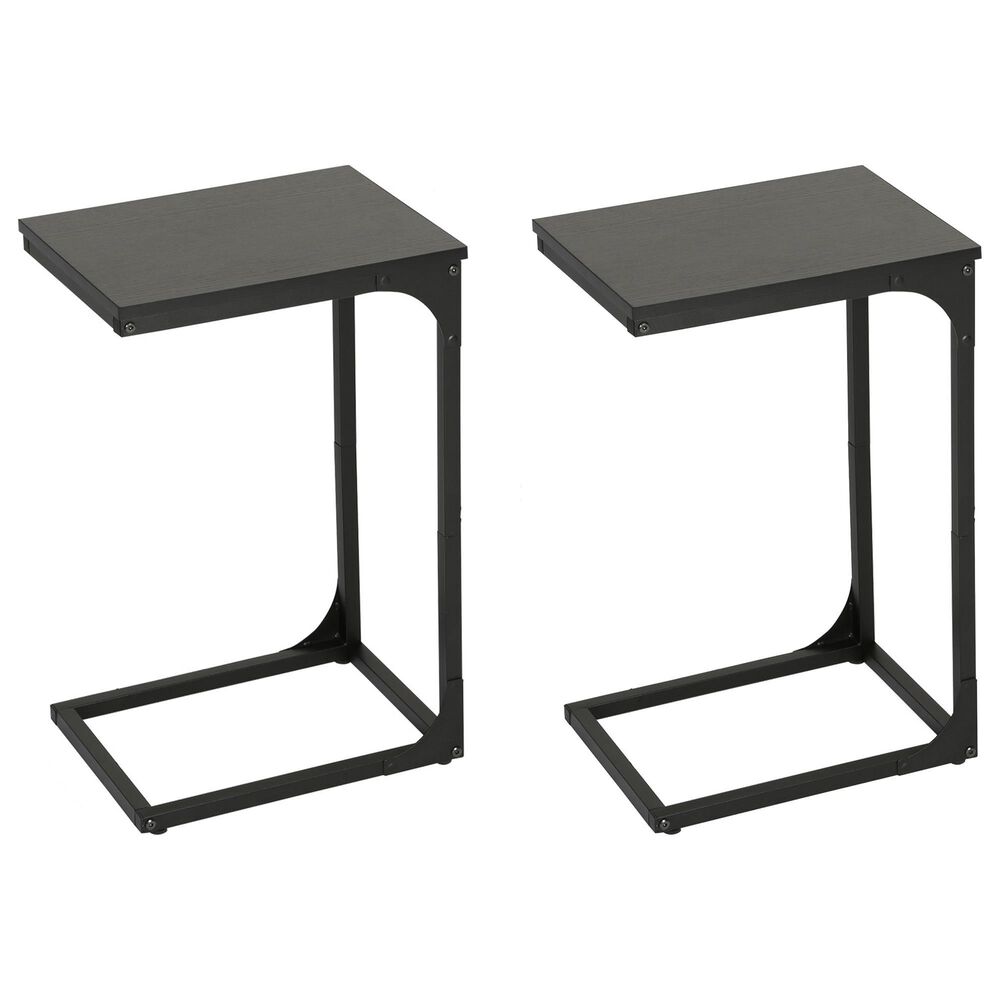 FDW C-Shape Side Table in Black (Set of 2), , large