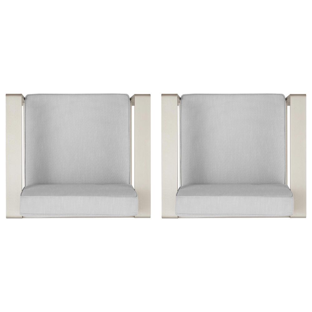 Linon Home Decor Karah Patio Arm Chair in Grey (Set of 2), , large