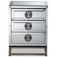Baxton Studio Laken Mirrored 3-Drawer End Table in Silver and Antique Bronze, , large