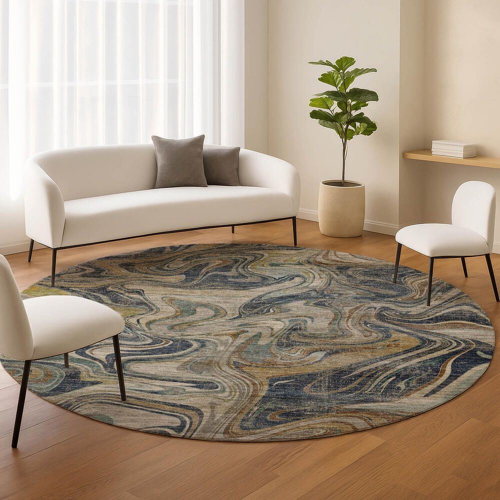 Dalyn Rug Company Nexus NX6 Navy 8' Round Area Rug, , large