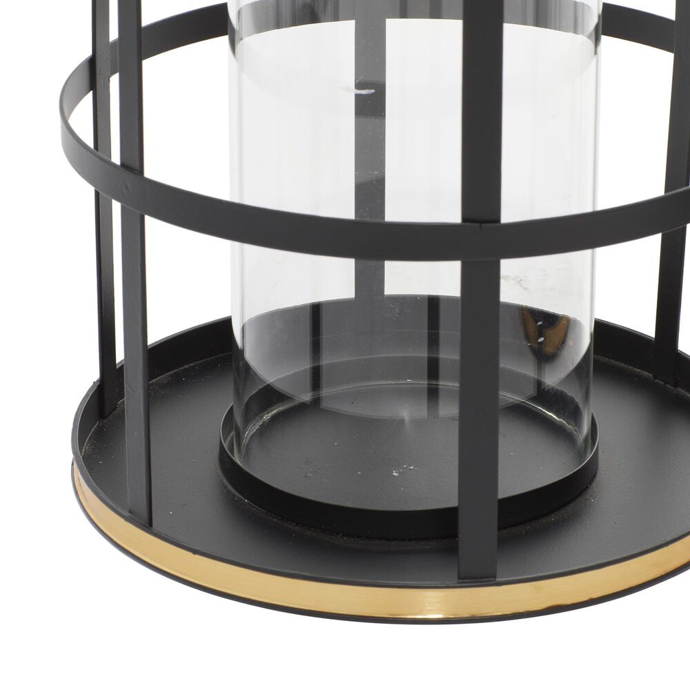 Maple and Jade Industrial Metal Lantern in Black and Gold &#40;Set of 2&#41;, , large