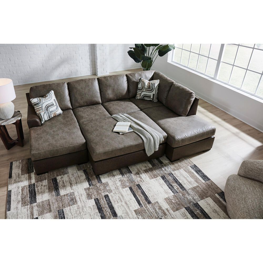 Ashley Castille Way Oversized Accent Ottoman in Fossil, , large