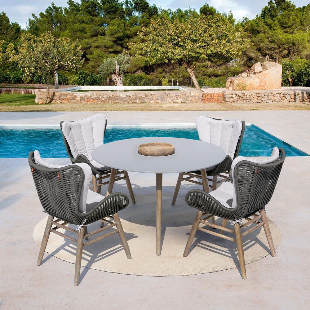 Blue River Mateo Outdoor Dining Chair with Charcoal Rope in Light Eucalyptus, , large