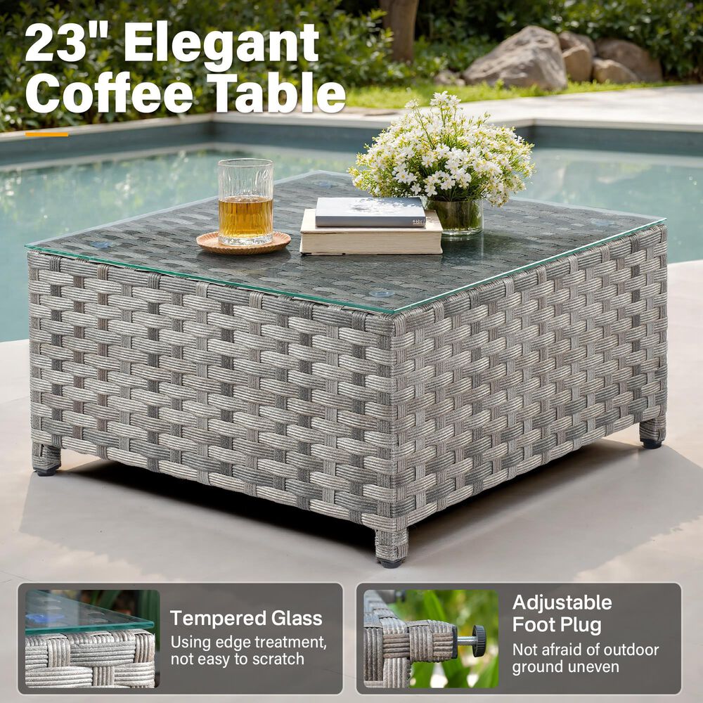 HOMLUX 6-Piece Patio Conversation Set in Black, , large