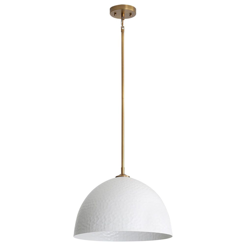 Golden Lighting Shepard 1-Light Pendant with Matte White Shade in Modern Brass, , large